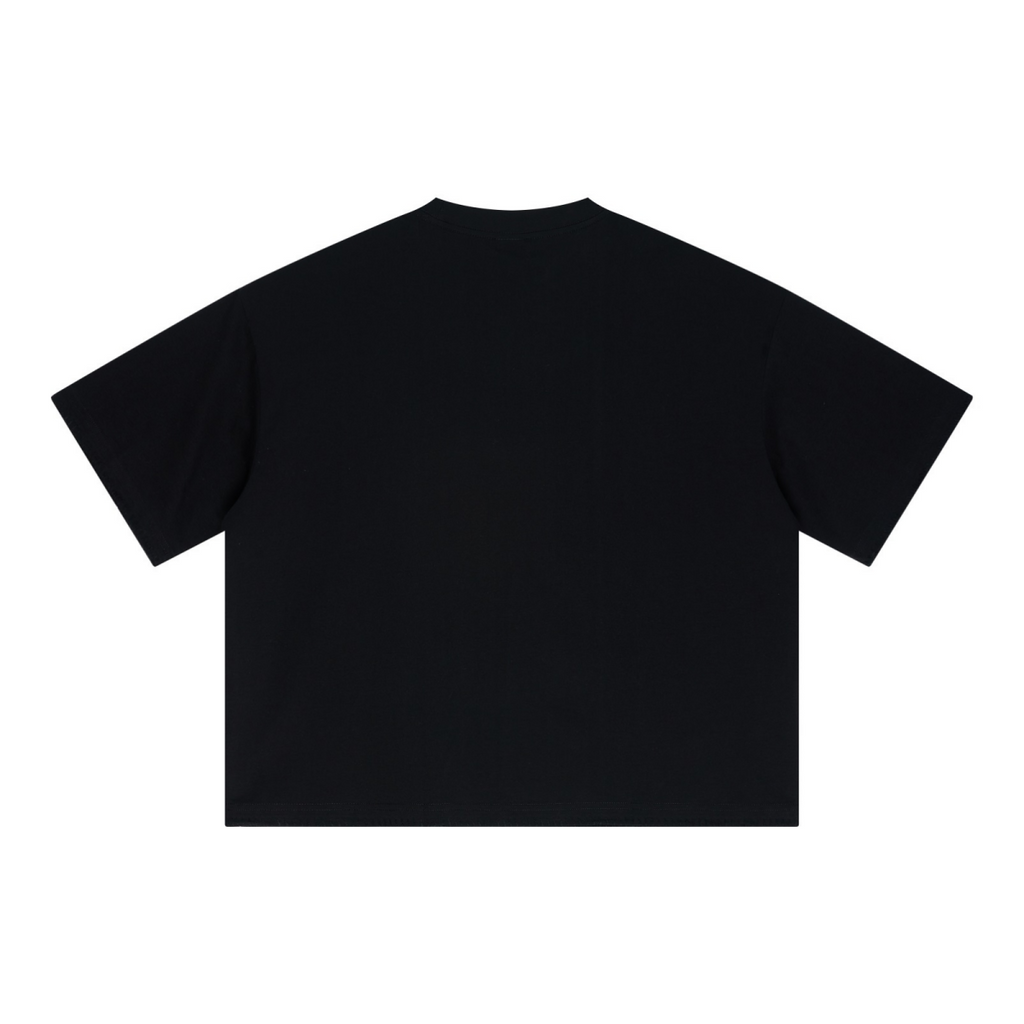240GSM Unisex Boxy-Fit Loose-Fit T-shirt Black