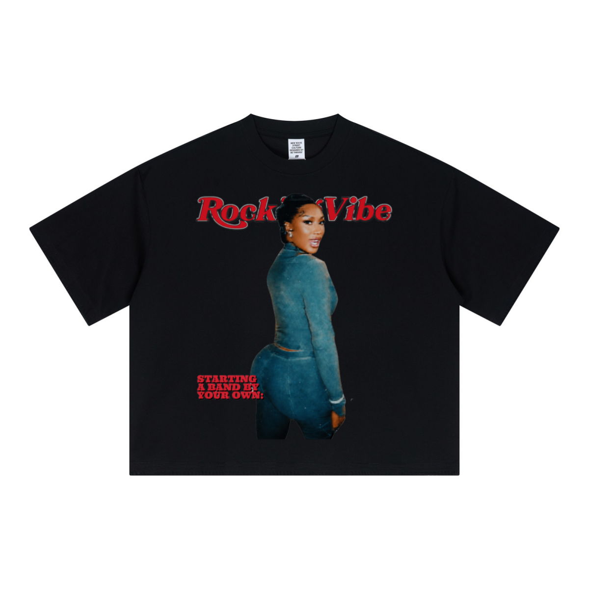 240GSM Unisex Boxy-Fit Loose-Fit T-shirt Black