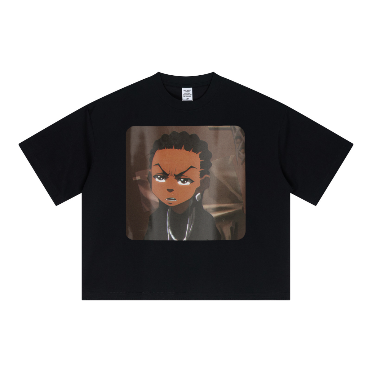 240GSM Unisex Boxy-Fit Loose-Fit T-shirt Black