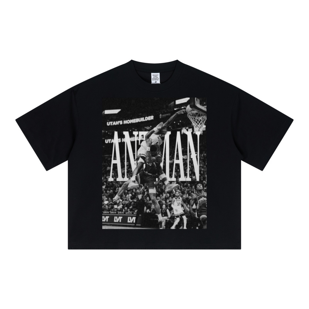 240GSM Unisex Boxy-Fit Loose-Fit T-shirt Black