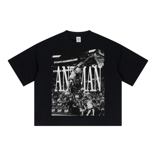 240GSM Unisex Boxy-Fit Loose-Fit T-shirt Black