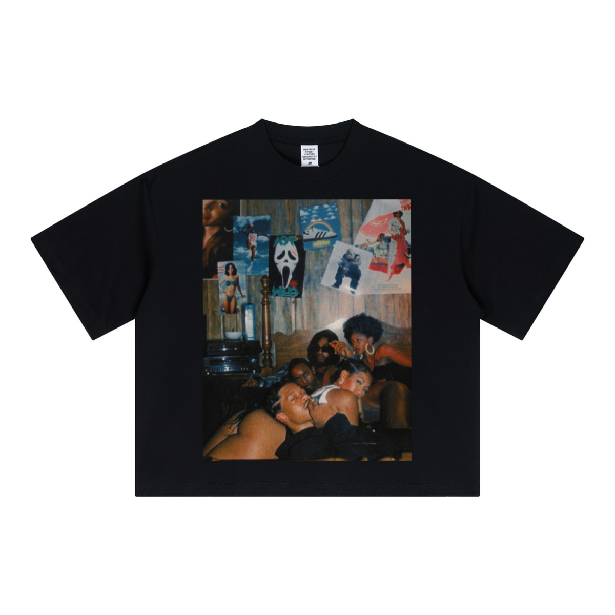 240GSM Unisex Boxy-Fit Loose-Fit T-shirt Black